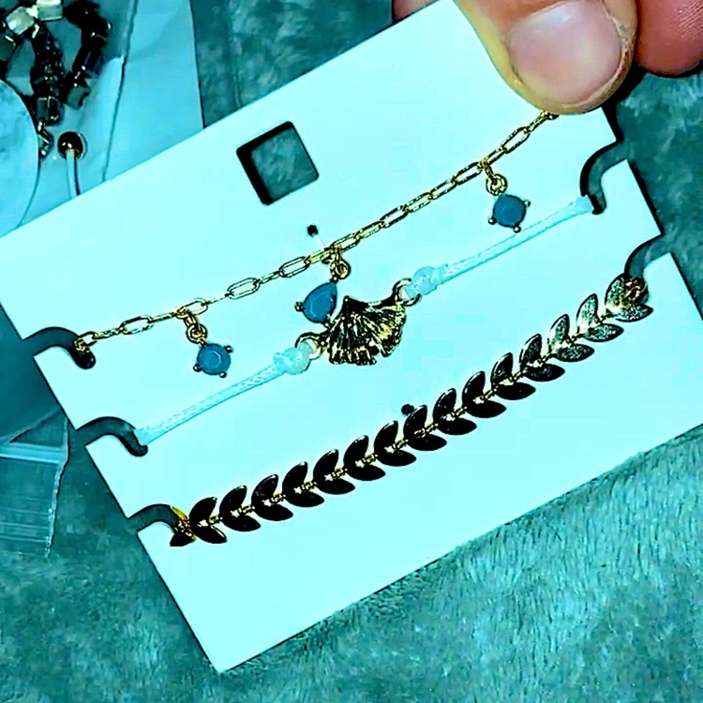 Bracelet set of 3 14k gold plated